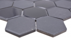 Hexagonal Hexagonal Carreau Mosaïque Céramique noir brillant R10B receveur de douche Carreau de sol Mosaïque antidérapant mur cuisine - MOS11H-0311-R10