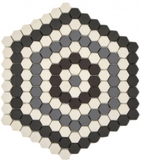 Mosaïque Décor MOSAÏQUE DE VERRE Hexagone gris noir blanc mat Carreaux de mosaïque murale Carreaux de cuisine Salle de bain MOS140-ROHX3_f