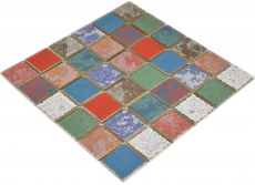 Céramique Carreau de mosaïque multicolore Vintage Retro used look Carreau de mosaïque mural Carrelage cuisine - MOS24-1234