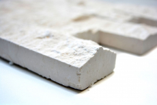 Pierre calcaire Mosaïque Pierre naturelle Splitface Mur de pierre blanc crème Brick Limestone 3D optique carrelage - MOS29-49792