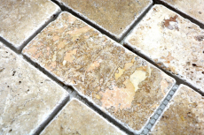 Carreau de mosaïque travertin pierre naturelle beige Brick Inula Chiaro Antique Travertin MOS43-1202_f