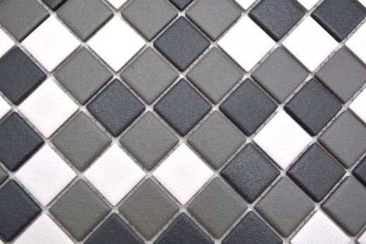 Céramique Mosaïque noir blanc anthracite mat CARREAUX DE DOUCHE RÉSISTANTS - MOS18-2213-R10
