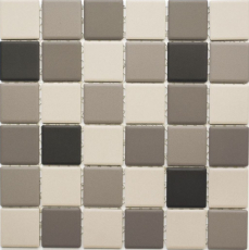 Carreau de mosaïque beige clair gris anthracite non émaillé Miroir de carrelage MOS14B-0208-R10_f