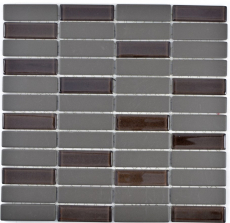 Motif manuel Carreau de mosaïque Céramique baguettes brun non émaillé Verre Carreau de douche Carreau de sol MOS24-1313-R10_m