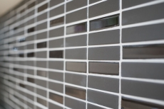 Bâtonnets Mosaïque Céramique gris brun non émaillé antidérapant verre mix receveur de douche carrelage de sol salle de bain - MOS24-1313-R10