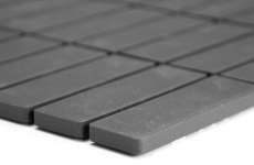 Bâtonnets Mosaïque Céramique noir anthracite non émaillé antidérapant receveur de douche carreau de sol carreau de bain mur - MOS24B-0310-R10