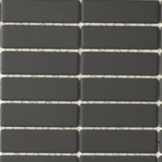 Motif manuel Carreau de mosaïque Céramique baguettes noires non émaillées Carreau de sol pour receveur de douche MOS24B-0310-R10_m