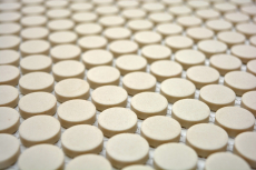 Mosaïque bouton LOOP mosaïque ronde beige clair mat mur carrelage BAD MOS10-1202-R10_f