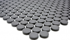 Mosaïque bouton LOOP mosaïque ronde fond de bac à douche noir anthracite non-émaillé antidérapant mur - MOS10-0304-R10
