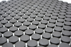 Mosaïque bouton LOOP mosaïque ronde fond de bac à douche noir anthracite non-émaillé antidérapant mur - MOS10-0304-R10