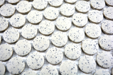 Mosaïque bouton LOOP mosaïque ronde bac à douche sol blanc crème spots non émaillé antidérapant mur cuisine - MOS10-0103-R10