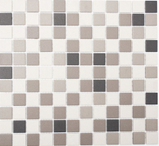 Carreau mosaïque céramique beige clair gris vieux blanc anthracite non émaillé antidérapant carrelage - MOS18-0205