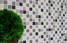 Carreau mosaïque céramique beige clair gris vieux blanc anthracite non émaillé antidérapant carrelage - MOS18-0205