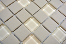 Mosaïque céramique PLAQUE DE DOUCHE TERRASSÉE beige clair non émaillé antidérapant Mosaïque de verre- MOS18-1212-R10