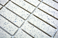 Carreau mosaïque céramique blanc crème baguettes mouchetées non émaillé MOS24-0103-R10_f