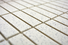 Carreau mosaïque céramique blanc crème baguettes mouchetées non émaillé MOS24-0103-R10_f