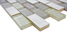 Carreau de mosaïque Céramique translucide blanc Brick Mosaïque de verre Crystal Céramique arctique blanc MOS83IC-0211_f