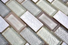 Mosaïque de verre Tapis de mosaïque Bordures de mosaïque Céramique blanc ancien beige - MOS83IC-0121