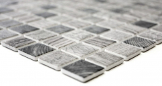 Mosaïque de verre Revêtement mural durable Structure bois recyclé gris clair Carrelage MOS63-312
