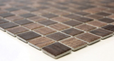 Mosaïque de verre Revêtement mural durable Structure bois recyclé brun brun foncé Carrelage MOS63-410