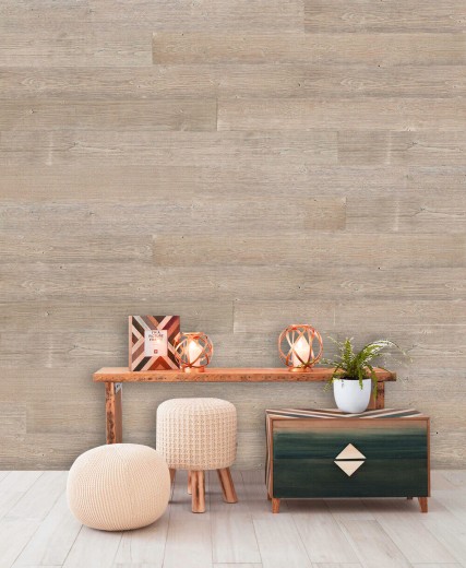 Panneaux muraux en bois autocollants Panneau mural en bois Panneau mural gris brun - MOS170-W013 ( 9 pièces)