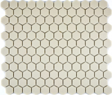 Carreau de mosaïque céramique blanc Hexagon beige clair non émaillé MOS11A-1202-R10_f