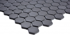 Carreau de mosaïque céramique Hexagon noir non émaillé MOS11A-0304-R10_f