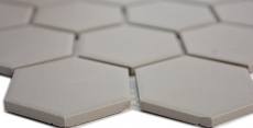 Hexagonal hexagonal Mosaïque Céramique gris boue non émaillé antidérapant Bac de douche Sol de douche Carreau de salle de bain - MOS11B-0202-R10