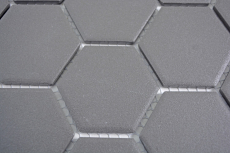 Carreau de mosaïque Céramique Hexagon gris foncé non-émaillé MOS11B-0213-R10_f