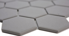 Carreau de mosaïque Céramique Hexagon gris foncé non-émaillé MOS11B-0213-R10_f