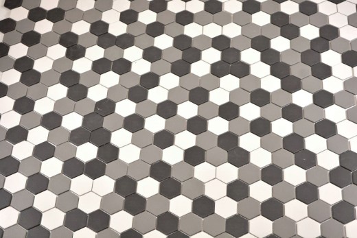 Hexagonal Hexagonal Mosaïque Carreau Céramique blanc gris noir non émaillé antidérapant Carreau salle de bain - MOS11B-0123-R10