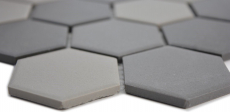 Hexagonal Hexagonal Carreau Mosaïque Céramique gris boue gris foncé noir non émaillé antidérapant salle de bain cuisine - MOS11B-2313-R10