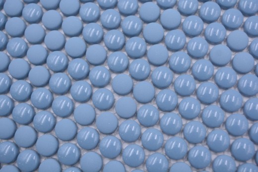 Mosaïque bouton Loop mosaïque ronde bleu brillant mat mur carrelage cuisine salle de bain MOS140-0411