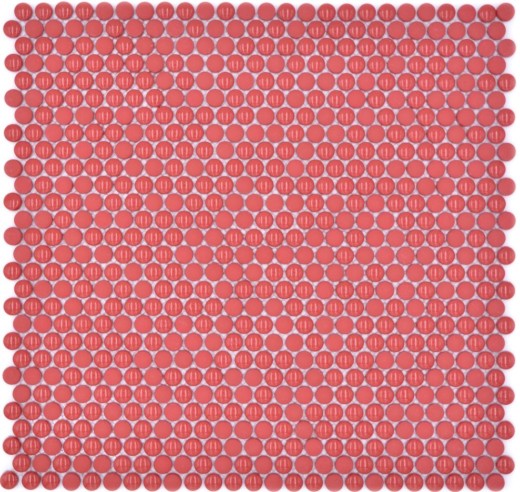 Mosaïque de verre Mosaïque de boutons rouge brillant mat Sol de douche Paroi de bain Revêtement de baignoire