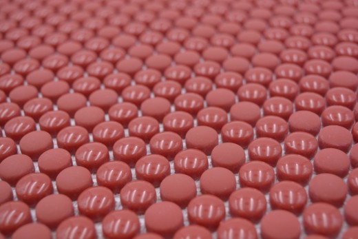 Mosaïque de verre Mosaïque de boutons rouge brillant mat Sol de douche Paroi de bain Revêtement de baignoire