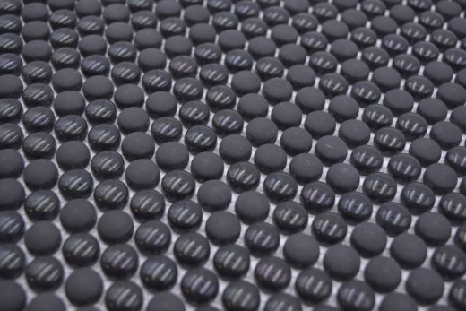 Mosaïque de verre Mosaïque de boutons noir brillant mat Sol de douche Paroi de bain Revêtement de baignoire