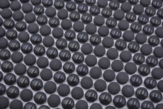 Mosaïque de verre Mosaïque de boutons noir brillant mat Sol de douche Paroi de bain Revêtement de baignoire
