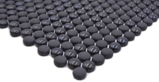 Mosaïque de verre Mosaïque de boutons noir brillant mat Sol de douche Paroi de bain Revêtement de baignoire