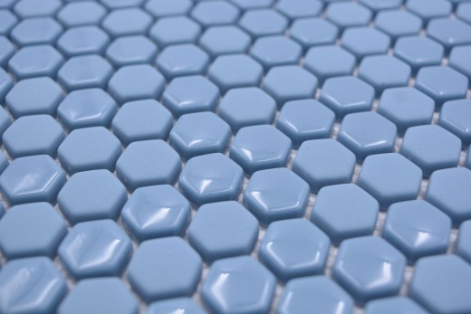 Mosaïque de verre Hexagonal hexagonal bleu brillant mat Carreau de mosaïque murale Miroir de carrelage cuisine salle de bain