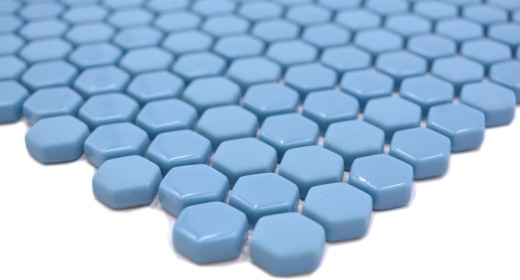 Mosaïque de verre Hexagonal hexagonal bleu brillant mat Carreau de mosaïque murale Miroir de carrelage cuisine salle de bain