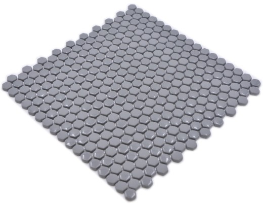Mosaïque de verre Hexagonal Carreau hexagonal gris brillant mat Carreau de mosaïque murale Carrelage cuisine salle de bain