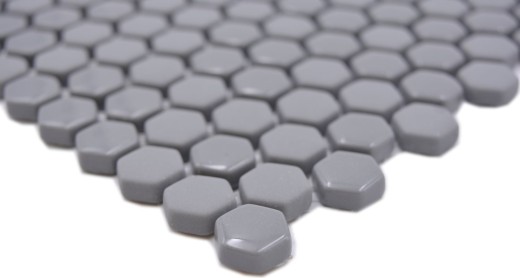 Mosaïque de verre Hexagonal Carreau hexagonal gris brillant mat Carreau de mosaïque murale Carrelage cuisine salle de bain