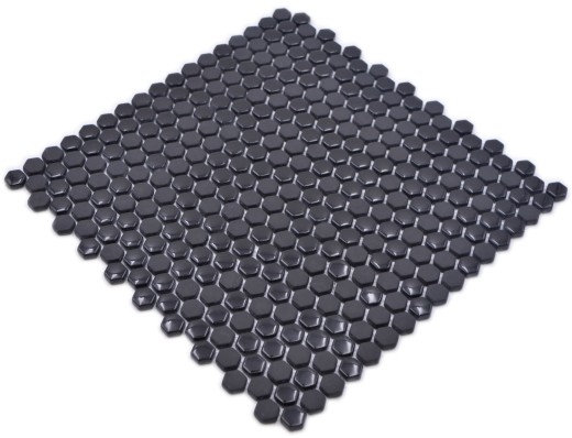 Mosaïque de verre Hexagonal Mosaïque hexagonale noire brillante mate Carreau de mosaïque murale Carrelage cuisine salle de bain