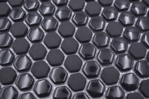 Mosaïque de verre Hexagonal Mosaïque hexagonale noire brillante mate Carreau de mosaïque murale Carrelage cuisine salle de bain