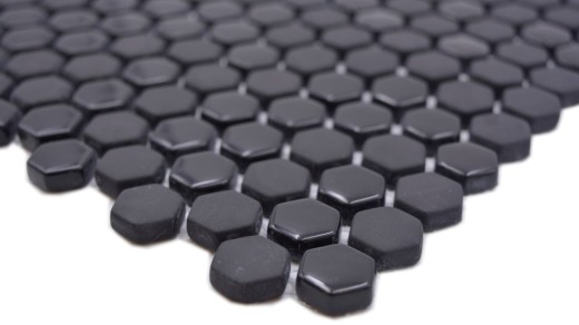 Mosaïque de verre Hexagonal Mosaïque hexagonale noire brillante mate Carreau de mosaïque murale Carrelage cuisine salle de bain