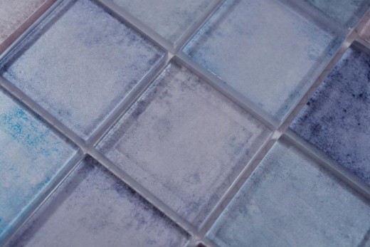 Mosaïque de verre Carreaux de mosaïque pastel bleu violet cream changeant mur carrelage cuisine salle de bain