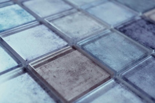 Mosaïque de verre Carreaux de mosaïque pastel bleu violet cream changeant mur carrelage cuisine salle de bain