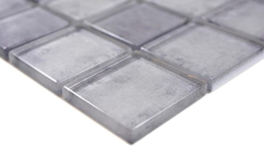 Mosaïque de verre Carreaux de mosaïque gris pastel mur carrelage cuisine salle de bain - MOS88-0020
