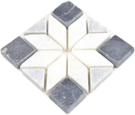 Mini plaquette pierre naturelle travertin décor marbre gris clair anthracite sol sauna mur salle de bain cuisine WC - MOSDEKO13