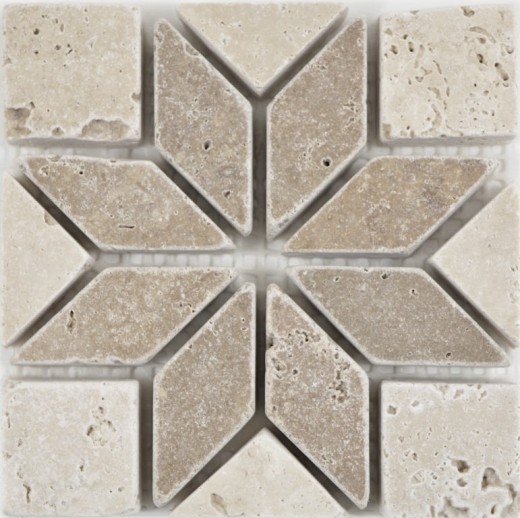 Mini plaquette pierre naturelle décor travertin beige ivoire noyer mur cuisine salle de bain WC sauna sol - MOSDEKO25